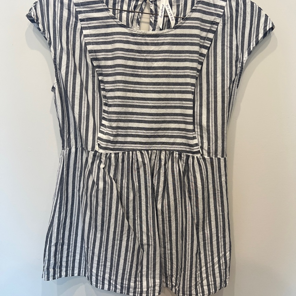 Seraphine Maternity Nursing Top - Blue and White Stripes